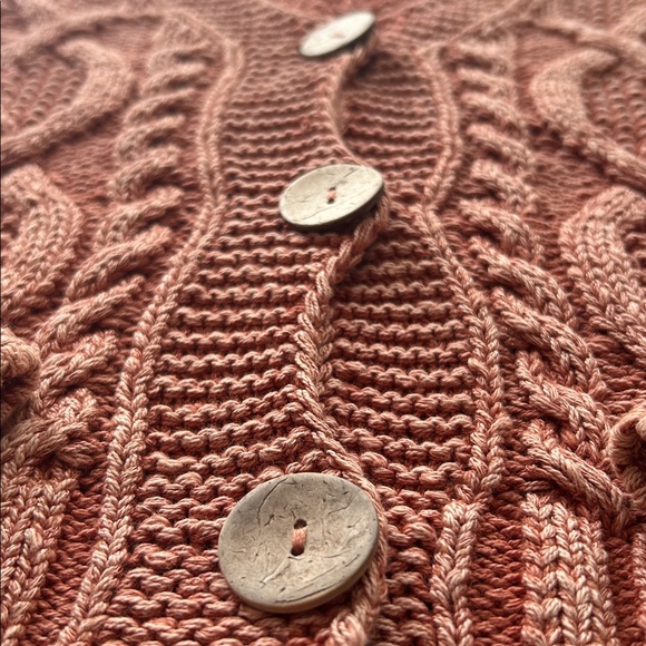Pilcro Vintage Terracotta Chunky Knit Cardigan NWOT - Picture 4 of 6